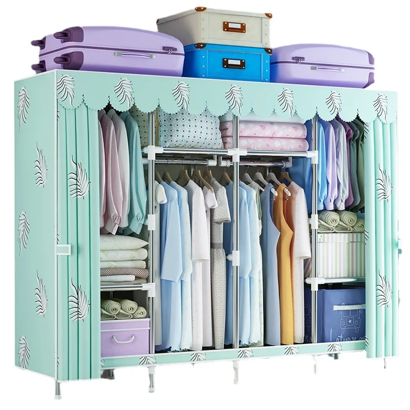 Simple wardrobe, thickened and reinforced steel pipe polyester cloth assembly and storage
Simple wardrobe, thickened and reinforced steel pipe polyester cloth assembly and storage