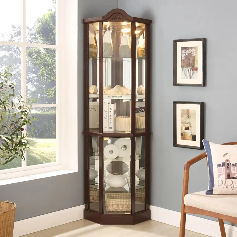 71.93''Tall Corner Display Cabinet with Lighted for Living Room,Corner Display Cabinet with Tempered Glass Doors
71.93''Tall Corner Display Cabinet with Lighted for Living Room,Corner Display Cabinet with Tempered Glass Doors