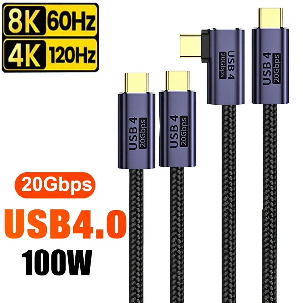 90-градусный кабель 8K 60HZ USB 4.0 Type C To C Супер быстрая зарядка для iPhone 15 Pro Macbook Samsung Зарядное устройство для передачи данных Видео шнур 1M 2M 3M
90-градусный кабель 8K 60HZ USB 4.0 Type C To C Супер быстрая зарядка для iPhone 15 Pro Macbook Samsung Зарядное устройство для передачи данных Видео шнур 1M 2M 3M