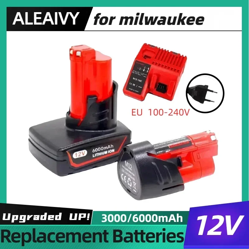 New 3.0/6.0Ah 12V Screwdriver battery for milwaukee m12 12V XC Lithium-ion Battery 48-11-2460 2421 48-11-2411 Cordless Tools New
New 3.0/6.0Ah 12V Screwdriver battery for milwaukee m12 12V XC Lithium-ion Battery 48-11-2460 2421 48-11-2411 Cordless Tools New