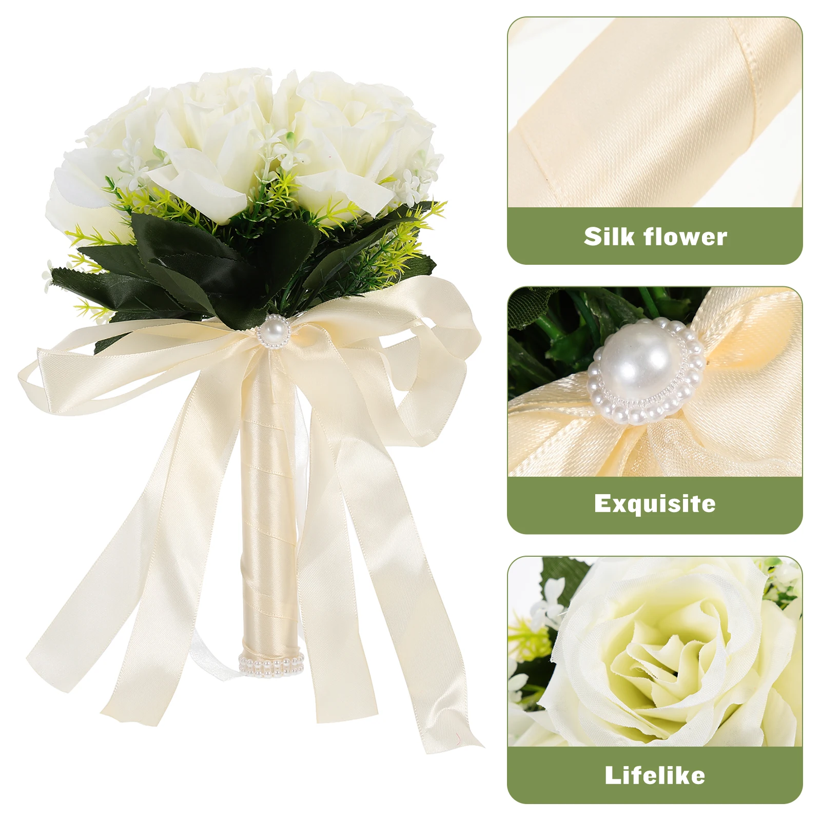 Exquisite Artificial Bridal Bouquet Lifelike Silk Flower Wedding Photography Prop Decoration
Exquisite Artificial Bridal Bouquet Lifelike Silk Flower Wedding Photography Prop Decoration