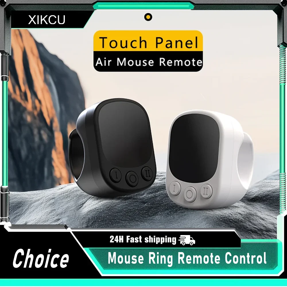 Mouse Ring Remote Control with Touchpad Smart Automatic Screen Clicker Device Continuous Clicker Scrolling Ring Remote Control S