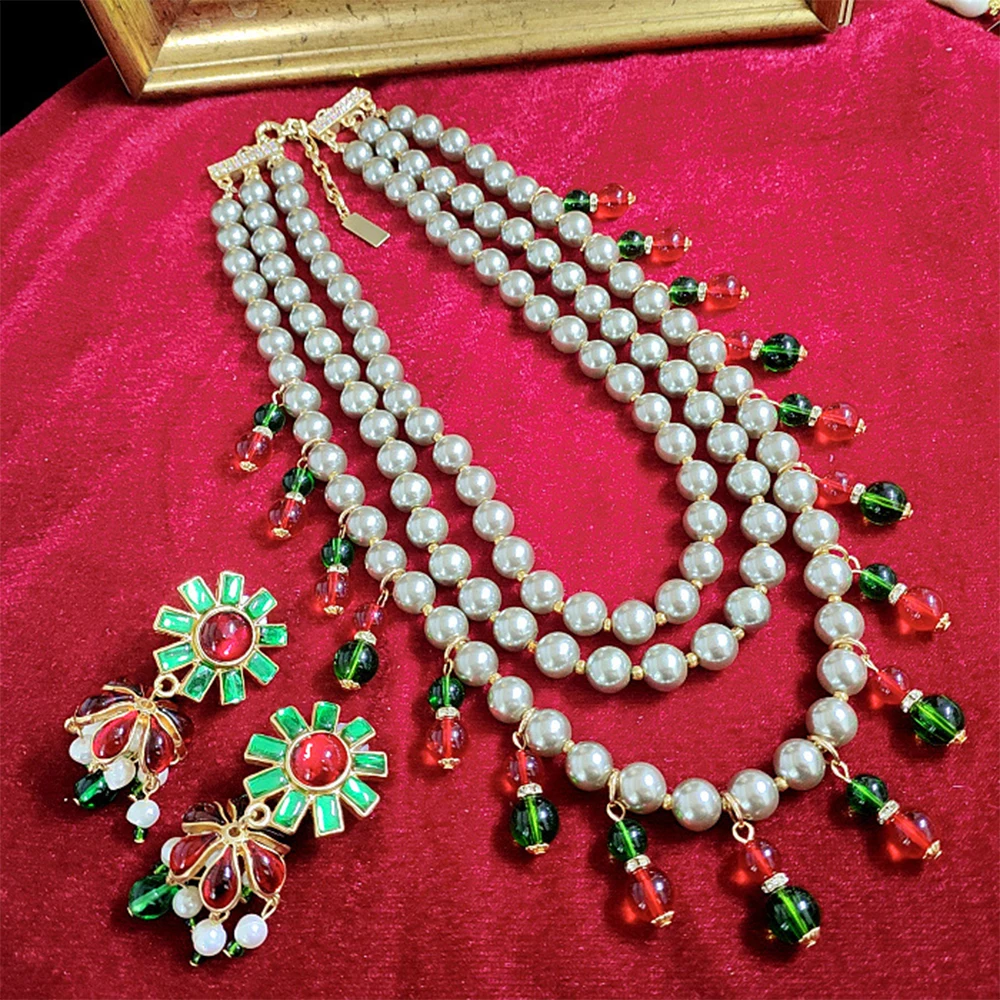 Trendy Vintage Personality green glass Bracelet necklace choker earrings for women's girl gift Party Jewelry set
Trendy Vintage Personality green glass Bracelet necklace choker earrings for women's girl gift Party Jewelry set