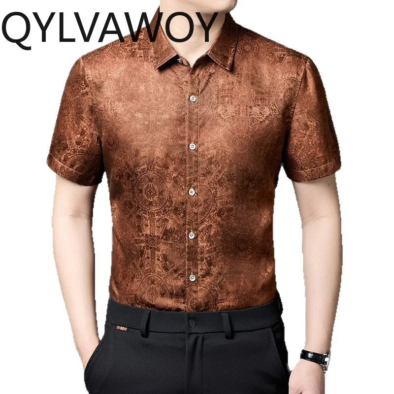 QYLVAWOY 100% Mulberry Silk Men's Shirts High-end Shirts for Man Short Sleeve Tops Xiangyunsha Man Summer Shirt Casual 고퀄 셔츠
QYLVAWOY 100% Mulberry Silk Men's Shirts High-end Shirts for Man Short Sleeve Tops Xiangyunsha Man Summer Shirt Casual 고퀄 셔츠