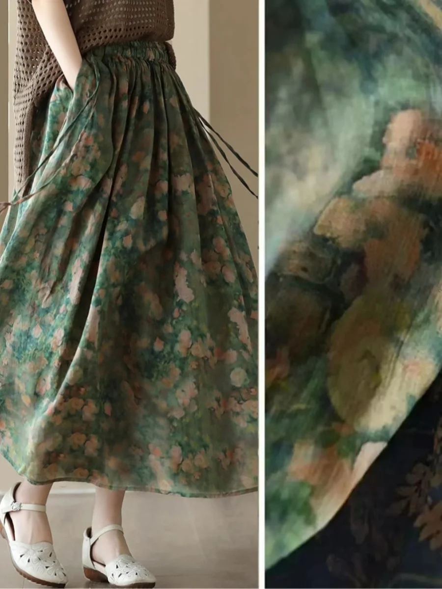 Летняя женская юбка миди из плотной ткани с большим оборком, цветочным принтом, свободного кроя, для повседневной носки, подходит для фигуры типа «груша»
Летняя женская юбка миди из плотной ткани с большим оборком, цветочным принтом, свободного кроя, для повседневной носки, подходит для фигуры типа «груша»