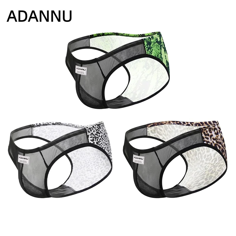 ADANNU Summer Mens Triangle Briefs Transparent Mesh Spliced Leopard Print Breathable Sexy Underwear
ADANNU Summer Mens Triangle Briefs Transparent Mesh Spliced Leopard Print Breathable Sexy Underwear