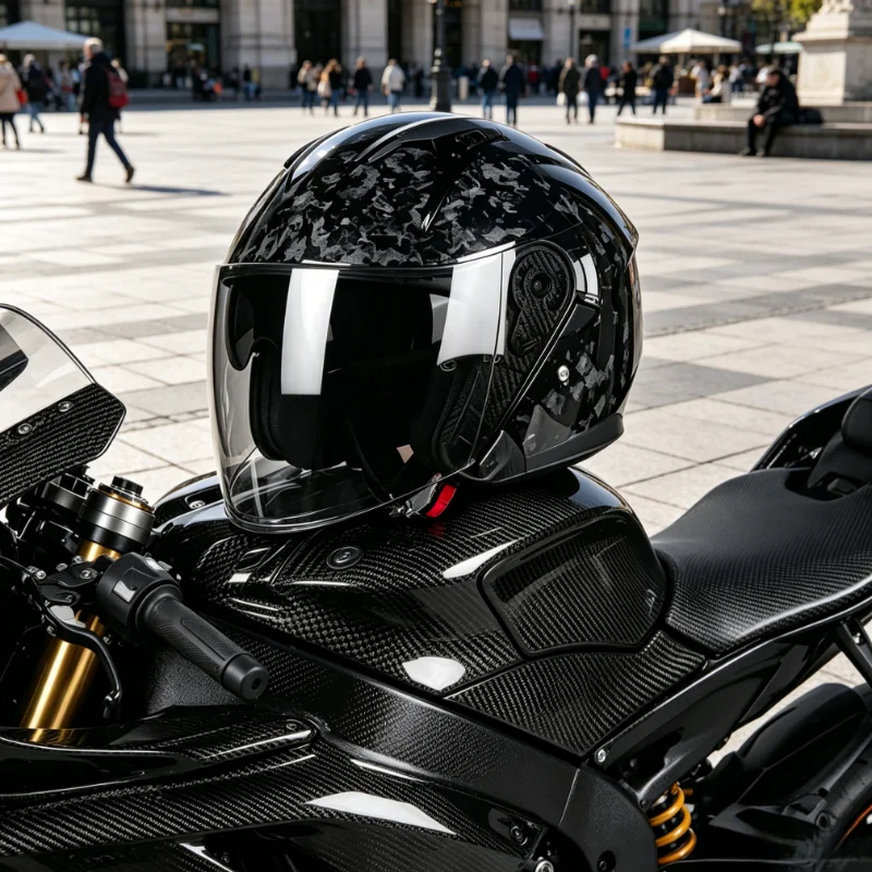 New Generation Forged Carbon Fiber 3/4 Motorcycle Helmet Unisex with Intelligently Bluetooth Ready More Safety and Efficient
New Generation Forged Carbon Fiber 3/4 Motorcycle Helmet Unisex with Intelligently Bluetooth Ready More Safety and Efficient
