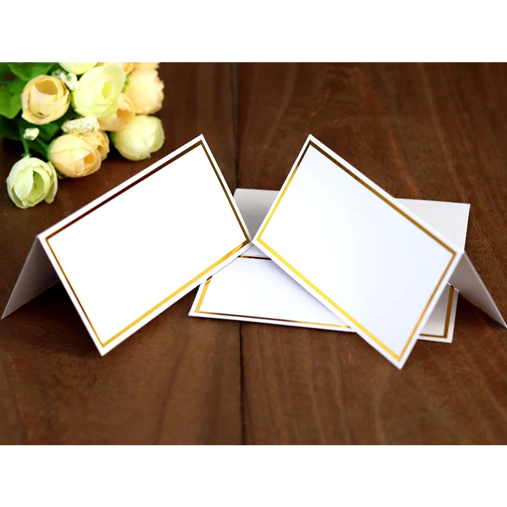 50pcs Bronzing Seat Premium Paper for Wedding Table Decoration Feasts Banquets Gatherings Place Cards Name Cards
50pcs Bronzing Seat Premium Paper for Wedding Table Decoration Feasts Banquets Gatherings Place Cards Name Cards