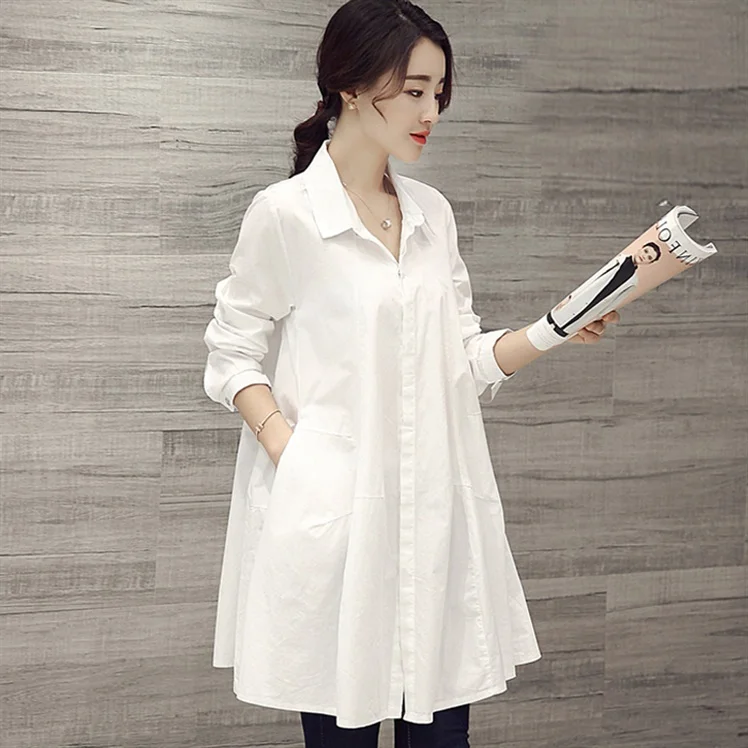 Autumn New Loose Maternity White Shirts Office Lady Elegant Blouses Long Sleeve Turn-down Collar Pregnant Woman Shirt Mini Dress
Autumn New Loose Maternity White Shirts Office Lady Elegant Blouses Long Sleeve Turn-down Collar Pregnant Woman Shirt Mini Dress