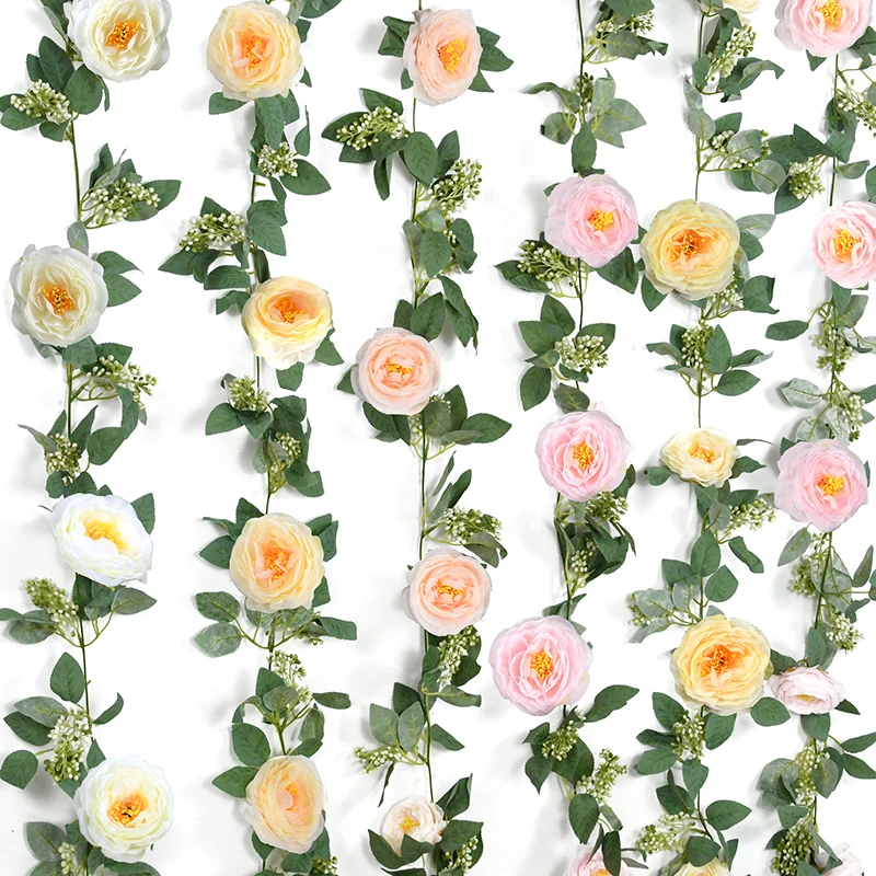 198cm Artificial Flower Rose Ivy Vine Wedding Arch Decoration Silk Flower String Fake Plant Leaves for Home Wall Hanging Garland
198cm Artificial Flower Rose Ivy Vine Wedding Arch Decoration Silk Flower String Fake Plant Leaves for Home Wall Hanging Garland