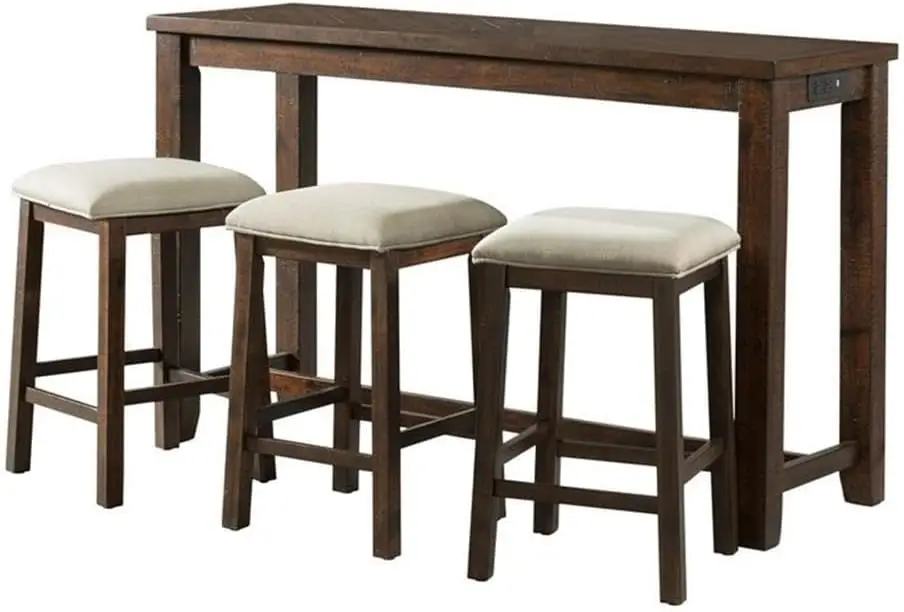 Bar Set Wood & Fabric with 3 Upholstered Stools Chairs in Dark Walnut and Taupe Fabric (Walnut-dark Taupe)
Bar Set Wood & Fabric with 3 Upholstered Stools Chairs in Dark Walnut and Taupe Fabric (Walnut-dark Taupe)