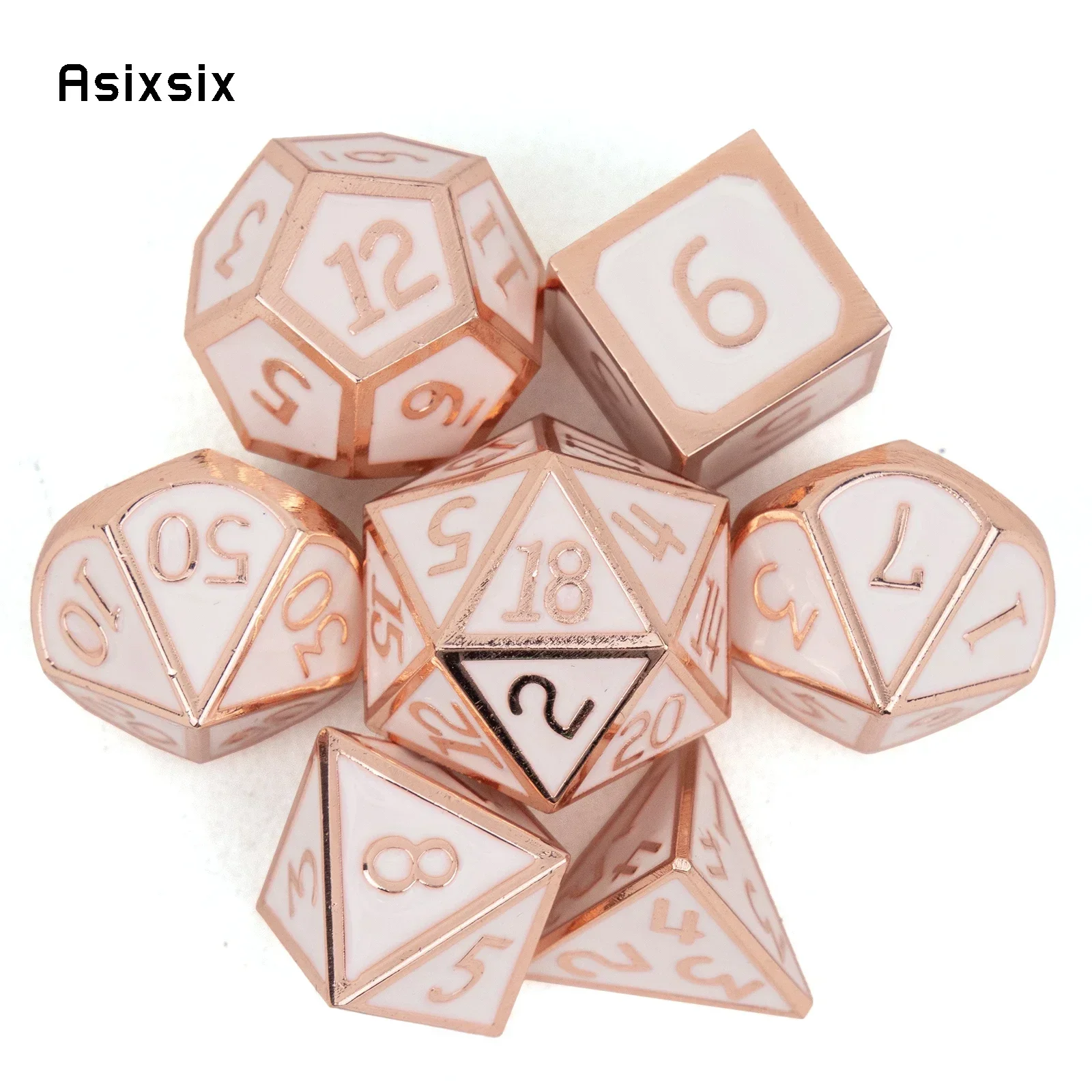 7 Pcs White Pink Standard Metal Dice Solid Metal Polyhedral Dice Set Suitable For Role-Playing Game
7 Pcs White Pink Standard Metal Dice Solid Metal Polyhedral Dice Set Suitable For Role-Playing Game
