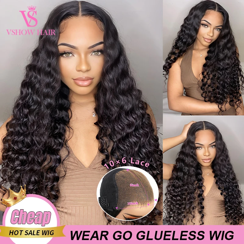VSHOW Glueless 10x6 Lace Front Wigs Deep Wave Wear Go Wig Human Hair Pre Cut Lace Pre Bleached Knots Easy to wear
VSHOW Glueless 10x6 Lace Front Wigs Deep Wave Wear Go Wig Human Hair Pre Cut Lace Pre Bleached Knots Easy to wear