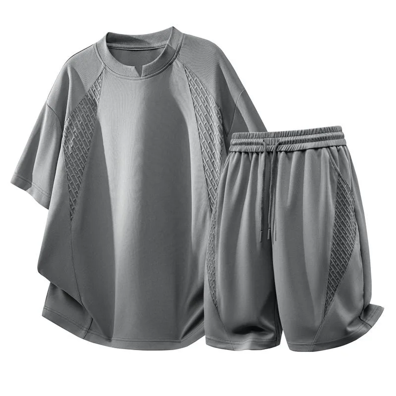 Summer Fashion Solid Color Running Fitness Short Sleeve T-shirt and Shorts Set Men's Casual Loose Sport Plus Size Two-Piece Set
Summer Fashion Solid Color Running Fitness Short Sleeve T-shirt and Shorts Set Men's Casual Loose Sport Plus Size Two-Piece Set