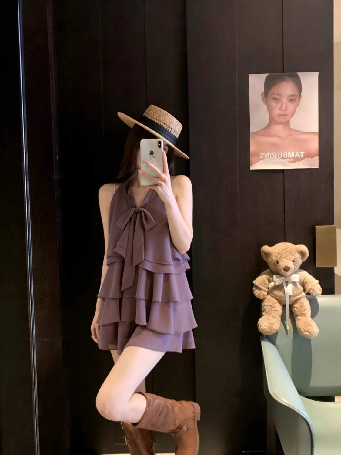 Summer Outfit Women's Purple Neck Hanging Skirt Set V-Neck Sleeveless High Waist Shorts Knot Chiffon Dress
Summer Outfit Women's Purple Neck Hanging Skirt Set V-Neck Sleeveless High Waist Shorts Knot Chiffon Dress