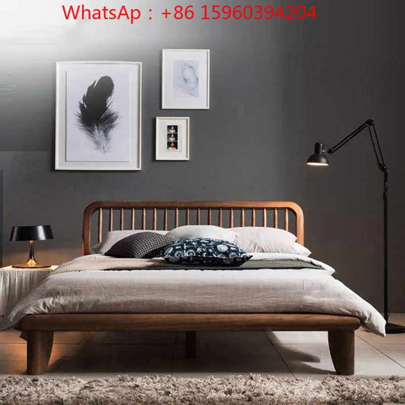 Custom North American black walnut solid wood bed bedroom modern simple Nordic red oak bed double bed furniture custom
Custom North American black walnut solid wood bed bedroom modern simple Nordic red oak bed double bed furniture custom