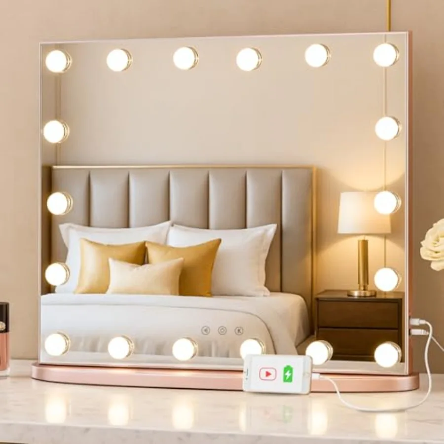 Hollywood Glamour Vanity Mirror with 4 Extra Bottom Bulbs Shadow-Free Perfect Makeup View Desk and Wall Mountable 3 Color Modes
Hollywood Glamour Vanity Mirror with 4 Extra Bottom Bulbs Shadow-Free Perfect Makeup View Desk and Wall Mountable 3 Color Modes