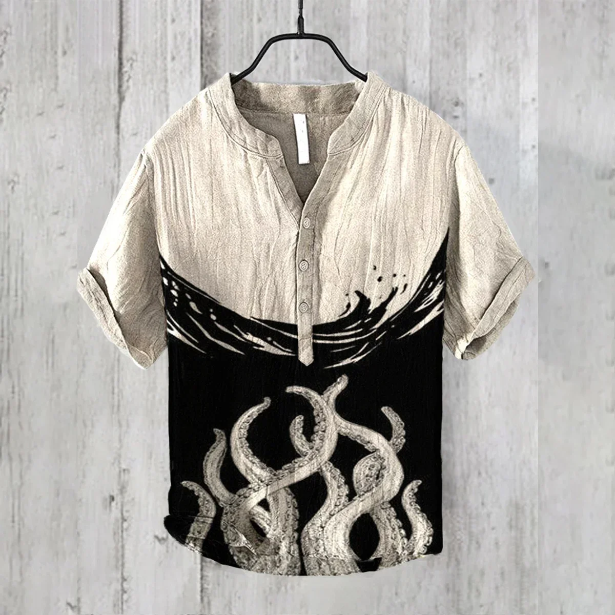 Linen shirt 100% linen men's short-sleeved shirt Octopus series V-neck casual shirt comfortable loose large size 3D HD printing
Linen shirt 100% linen men's short-sleeved shirt Octopus series V-neck casual shirt comfortable loose large size 3D HD printing