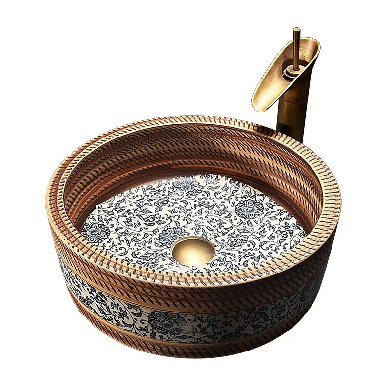 Outdoor balcony ceramic wash basin single basin wash on the table toilet washbasin household
Outdoor balcony ceramic wash basin single basin wash on the table toilet washbasin household