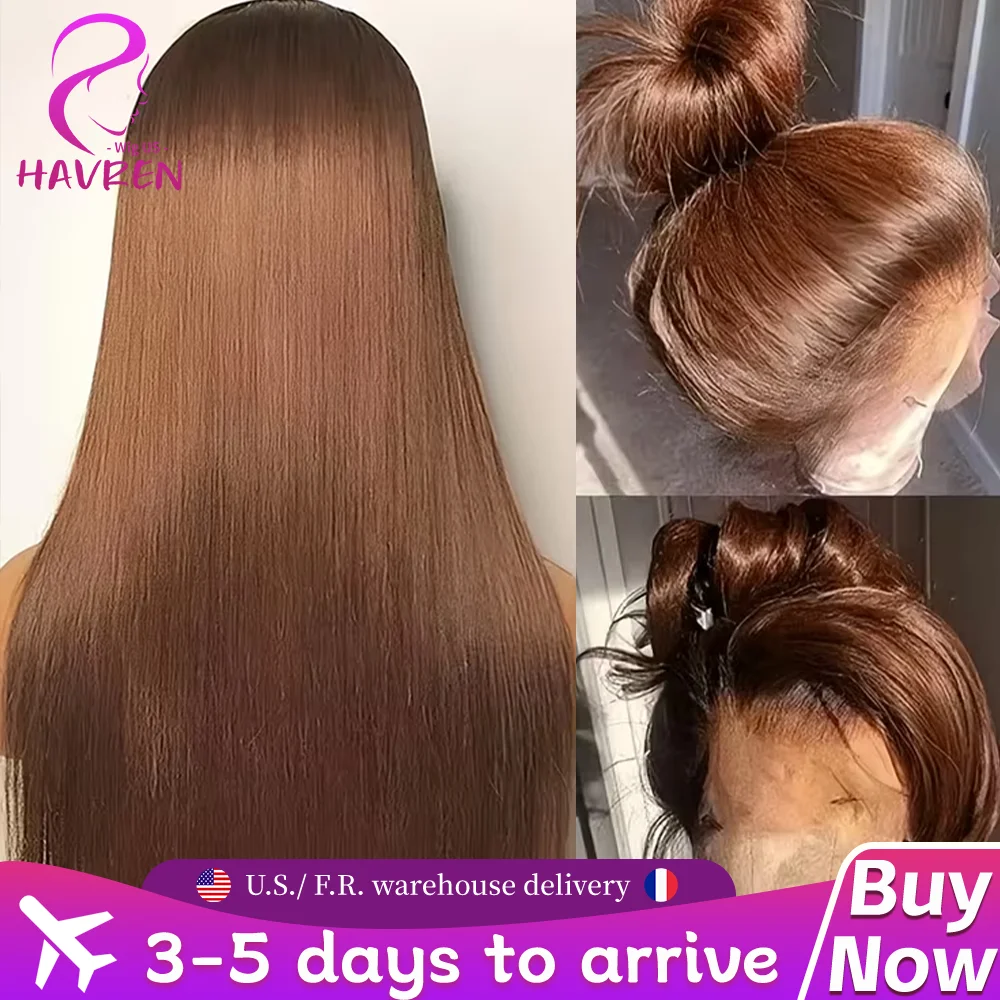 Chocolate Brown Straight 13x4 Lace Front Wigs Human Hair 13x6 Transparent HD Lace Frontal Wig 220 Density #4 Brown Colored Wigs
Chocolate Brown Straight 13x4 Lace Front Wigs Human Hair 13x6 Transparent HD Lace Frontal Wig 220 Density #4 Brown Colored Wigs