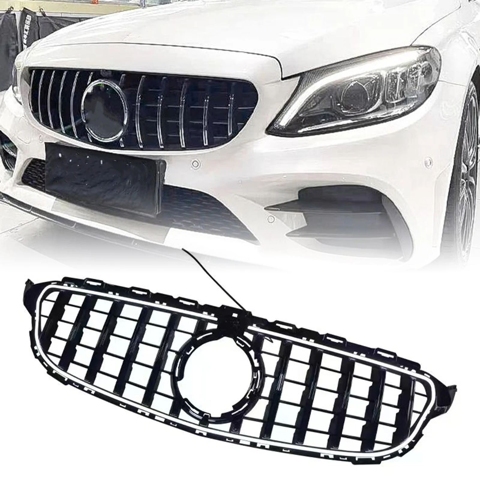 GT Style Front Grille Racing Grill Upper Bumper Hood Mesh Grid For Mercedes Benz W205 C Class 2019-2021 C180 C200 C300 C43 AMG
GT Style Front Grille Racing Grill Upper Bumper Hood Mesh Grid For Mercedes Benz W205 C Class 2019-2021 C180 C200 C300 C43 AMG