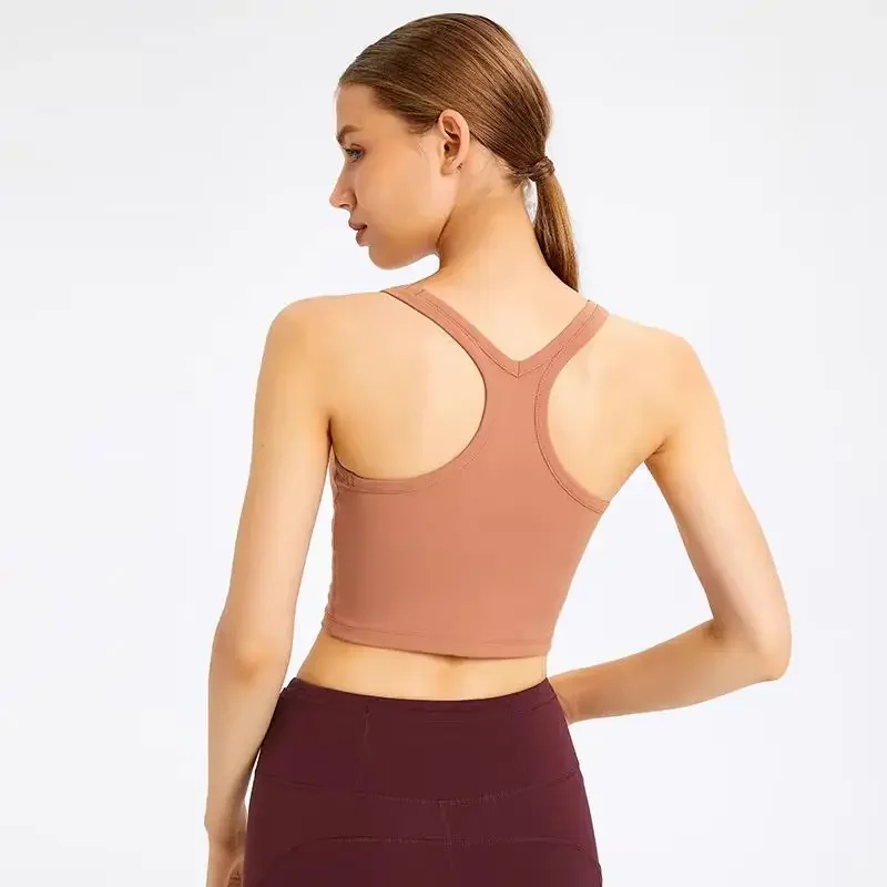 Pure Color Women Cool Quick-drying Stretch Yoga Vest Elastic Casual Fitness Running Sport Underwear With Chest Pad Sport Bra Top
Pure Color Women Cool Quick-drying Stretch Yoga Vest Elastic Casual Fitness Running Sport Underwear With Chest Pad Sport Bra Top