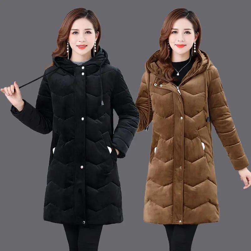 2024 Autumn Winter Fashion Warm Thick Down Coat Jacket Women Vintage Luxury Hooded Mid-length Coats Parka Female T190
2024 Autumn Winter Fashion Warm Thick Down Coat Jacket Women Vintage Luxury Hooded Mid-length Coats Parka Female T190