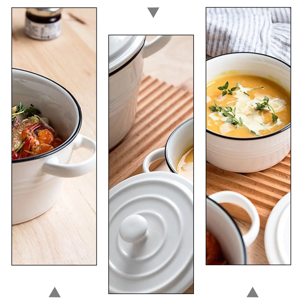 1Pcs Ceramic Soup Bowl Double Handle Lid Exquisite Steaming Bowl Home Restaurant Kitchen Multi-Use Heat-Resistant
1Pcs Ceramic Soup Bowl Double Handle Lid Exquisite Steaming Bowl Home Restaurant Kitchen Multi-Use Heat-Resistant