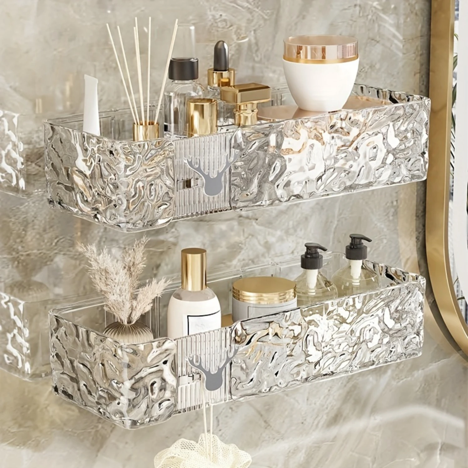 Glacier Pattern Bathroom Corner Rack - Wall-mounted Multi-layer Rack with Suction Cups & Bathroom Accessories Rack
Glacier Pattern Bathroom Corner Rack - Wall-mounted Multi-layer Rack with Suction Cups & Bathroom Accessories Rack