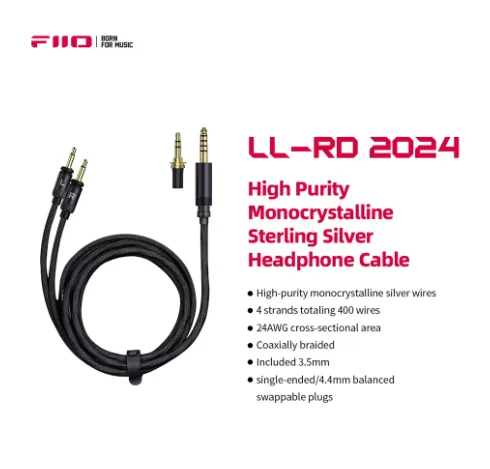 FiiO LL-RD 2024 Earphone Pure Silver Upgrade Cable, Interchangeable Plug Earphone Cable
FiiO LL-RD 2024 Earphone Pure Silver Upgrade Cable, Interchangeable Plug Earphone Cable