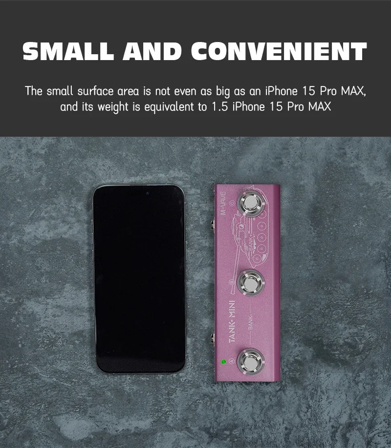 M VAVE New TANK Mini Guitar & Bass Multi-Effects Pedal Adjustable Effects Chain Built-In Amp IR Imported for Musicians
M VAVE New TANK Mini Guitar & Bass Multi-Effects Pedal Adjustable Effects Chain Built-In Amp IR Imported for Musicians
