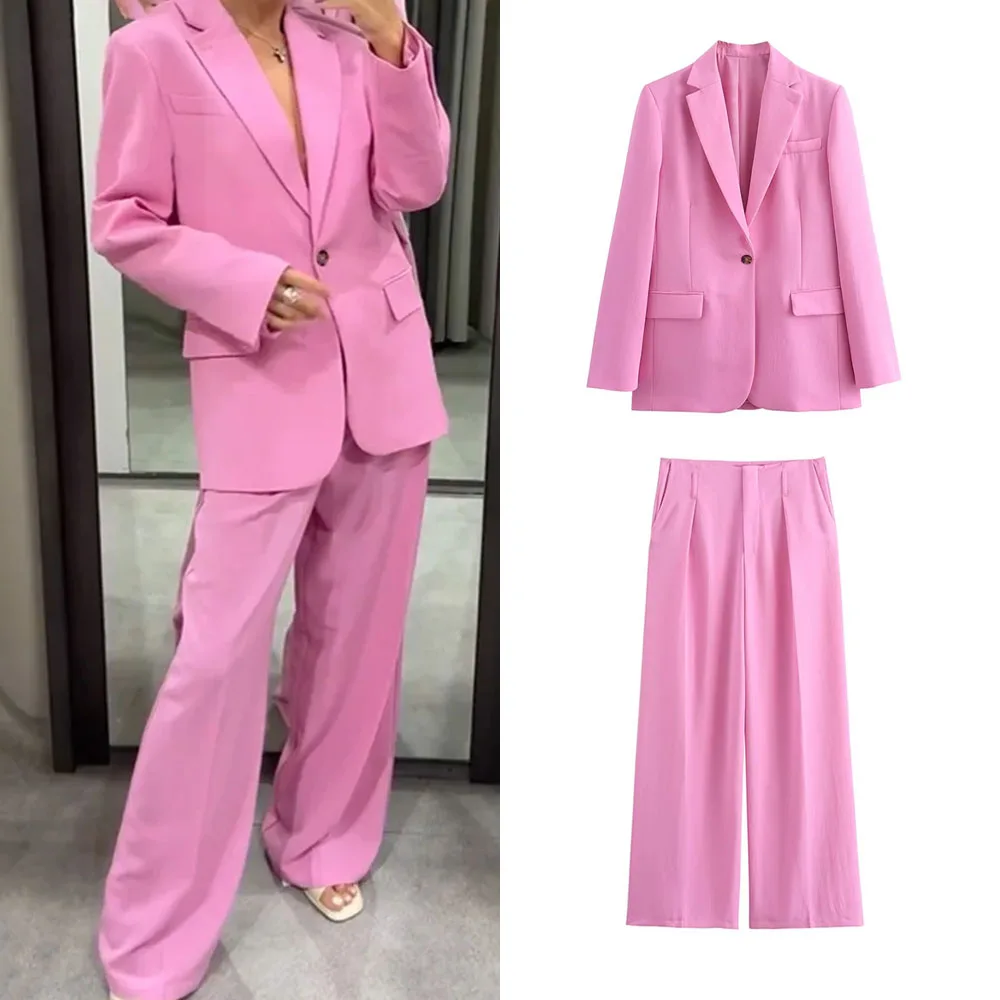 2024 Solid Women Suit Single Breasted Pockets Slim Blazer Straight Loose Pants New Fashion Office Lady Sets
2024 Solid Women Suit Single Breasted Pockets Slim Blazer Straight Loose Pants New Fashion Office Lady Sets