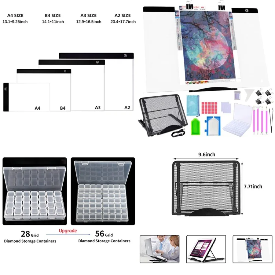 Diamond Painting Light Kit, 5D Diamond Painting Accessories Tool Kit Full Drill for Adults, Supplies Includes Storage Case, Pen
Diamond Painting Light Kit, 5D Diamond Painting Accessories Tool Kit Full Drill for Adults, Supplies Includes Storage Case, Pen