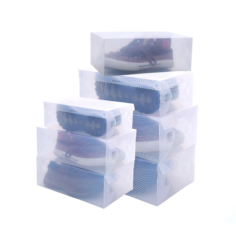 6pcs 28X18.5X9.5Cm Clear Plastic Shoe Boxes Stackable Shoe Storage Organizers For Women With Ventilation Holes
6pcs 28X18.5X9.5Cm Clear Plastic Shoe Boxes Stackable Shoe Storage Organizers For Women With Ventilation Holes