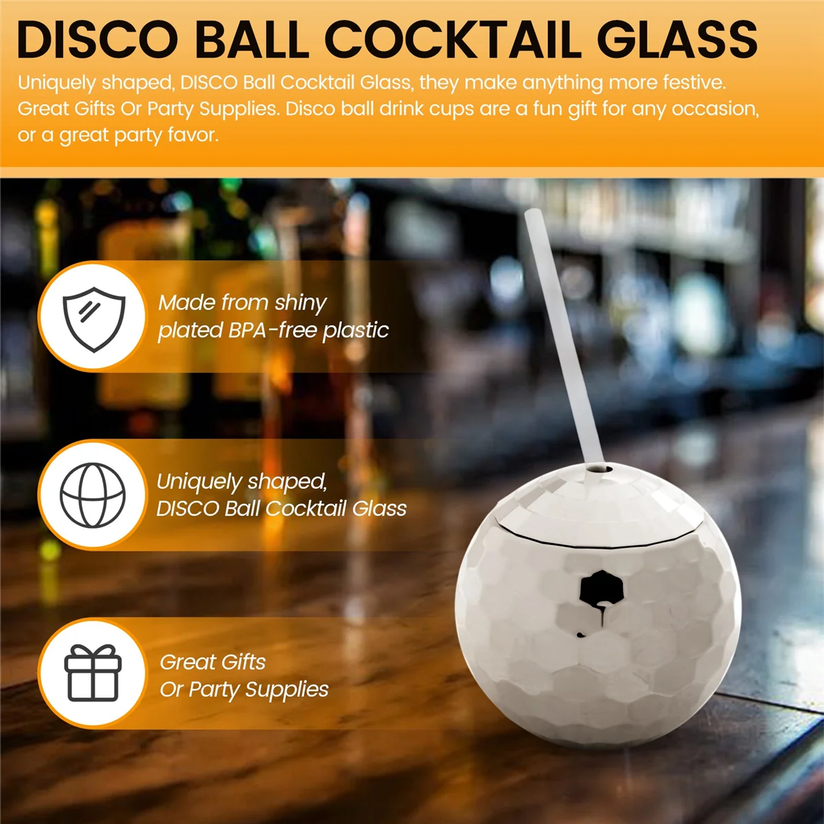 F-3C Set of 4 Disco Ball Cup Glitter Flash Ball Cocktail Cup Tea Bottle Party Supplies for Party Drinking Beverage C
F-3C Set of 4 Disco Ball Cup Glitter Flash Ball Cocktail Cup Tea Bottle Party Supplies for Party Drinking Beverage C