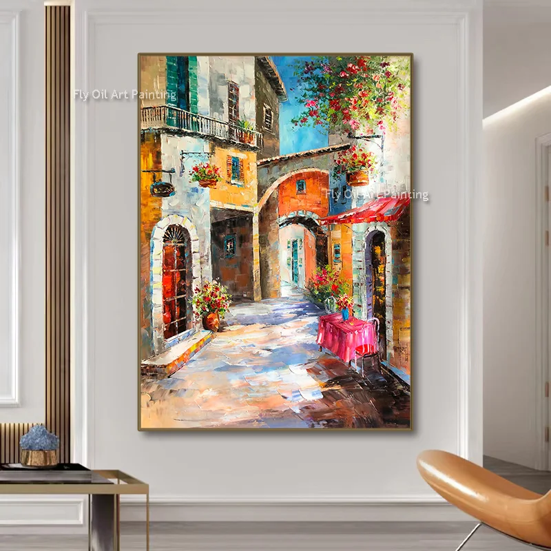Beautiful Original Cityscape Canvas Wall Decor Hand Painted Countryside View Oil Painting Colorful Hamlet Artwork For Room Decor
Beautiful Original Cityscape Canvas Wall Decor Hand Painted Countryside View Oil Painting Colorful Hamlet Artwork For Room Decor