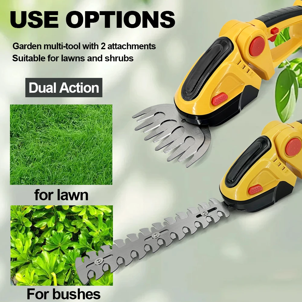 RDDSPON 2 IN 1 Cordless Electric Hedge Trimmer 20000RPM Rechargeable Handheld Household Shrub Weeding Pruning Mower Garden Tools
RDDSPON 2 IN 1 Cordless Electric Hedge Trimmer 20000RPM Rechargeable Handheld Household Shrub Weeding Pruning Mower Garden Tools