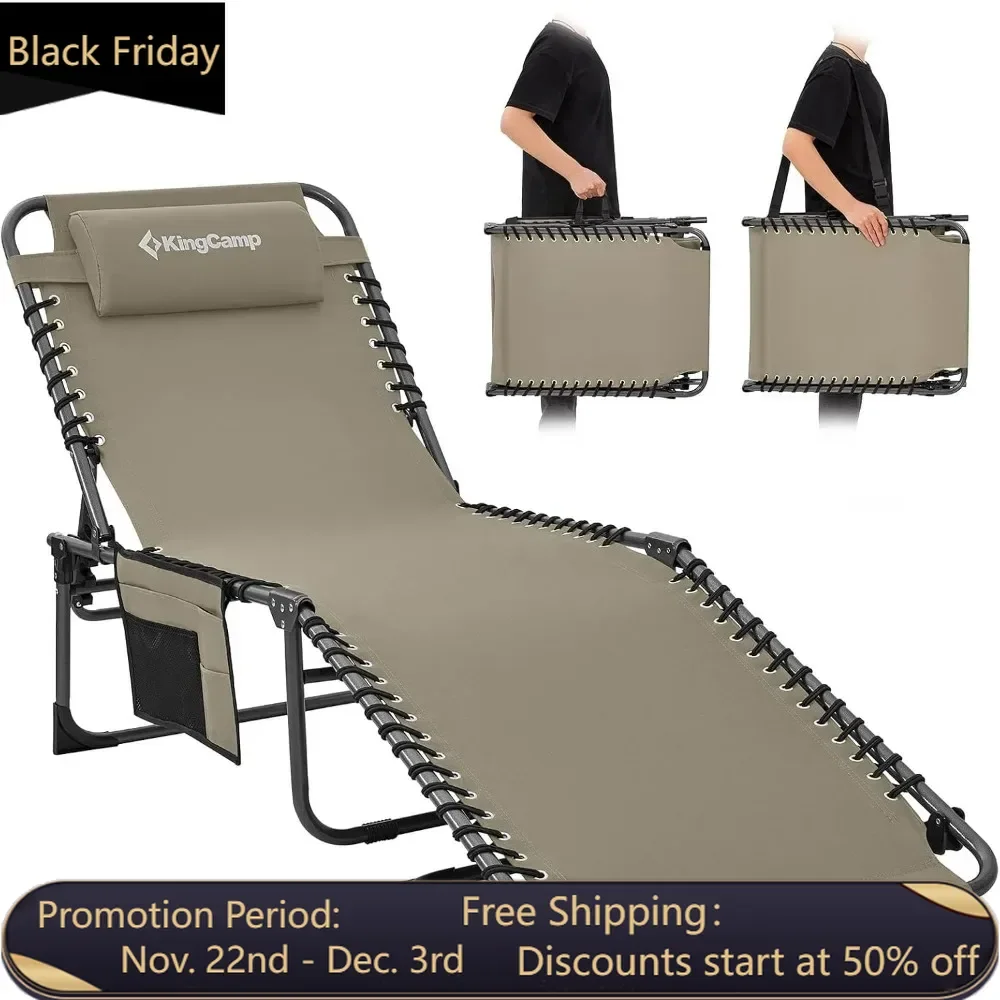 Folding outdoor lounge chair, adjustable for lying down, 5-person portable heavy-duty lounge chair with pillow, beige color
Folding outdoor lounge chair, adjustable for lying down, 5-person portable heavy-duty lounge chair with pillow, beige color