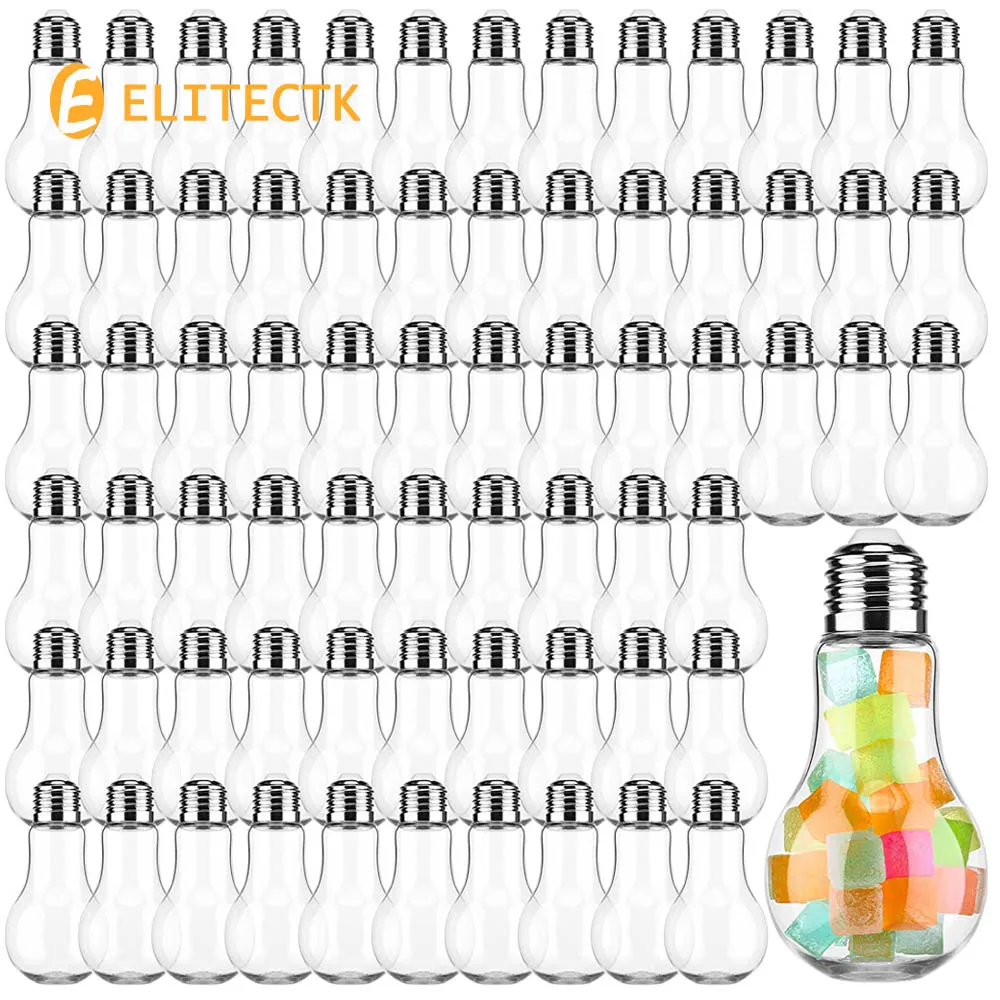 72XPlastic Bulb Jar Light Shaped Acrylic Candy Boxes 3.4 oz Fillable Bulbs for Crafts Gift Lightbulb Containers with Silver Lids
72XPlastic Bulb Jar Light Shaped Acrylic Candy Boxes 3.4 oz Fillable Bulbs for Crafts Gift Lightbulb Containers with Silver Lids