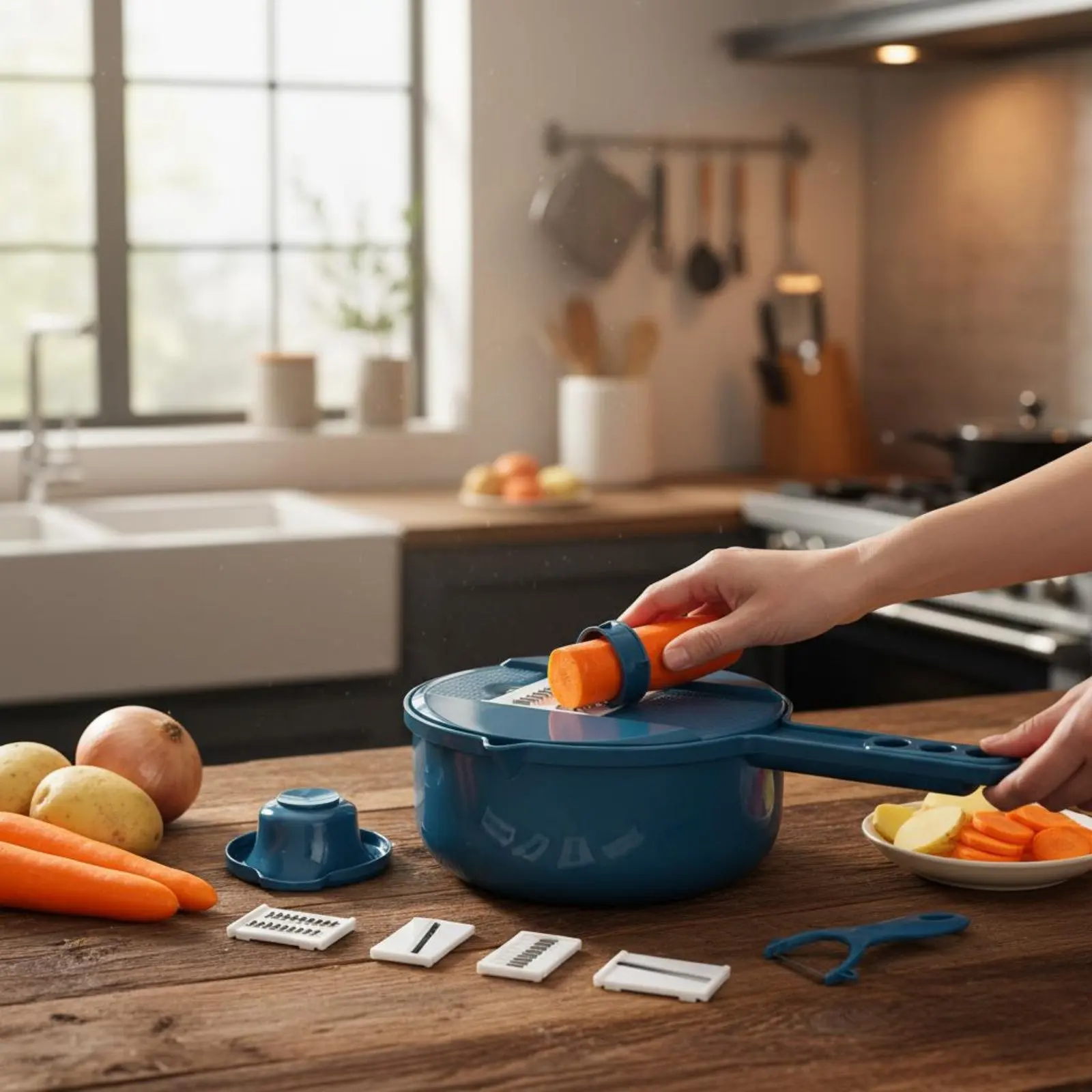 Multifunctional Vegetable Cutter Set Stainless Steel Multifunctional Vegetable Cutter Food Cutter and Grater
Multifunctional Vegetable Cutter Set Stainless Steel Multifunctional Vegetable Cutter Food Cutter and Grater