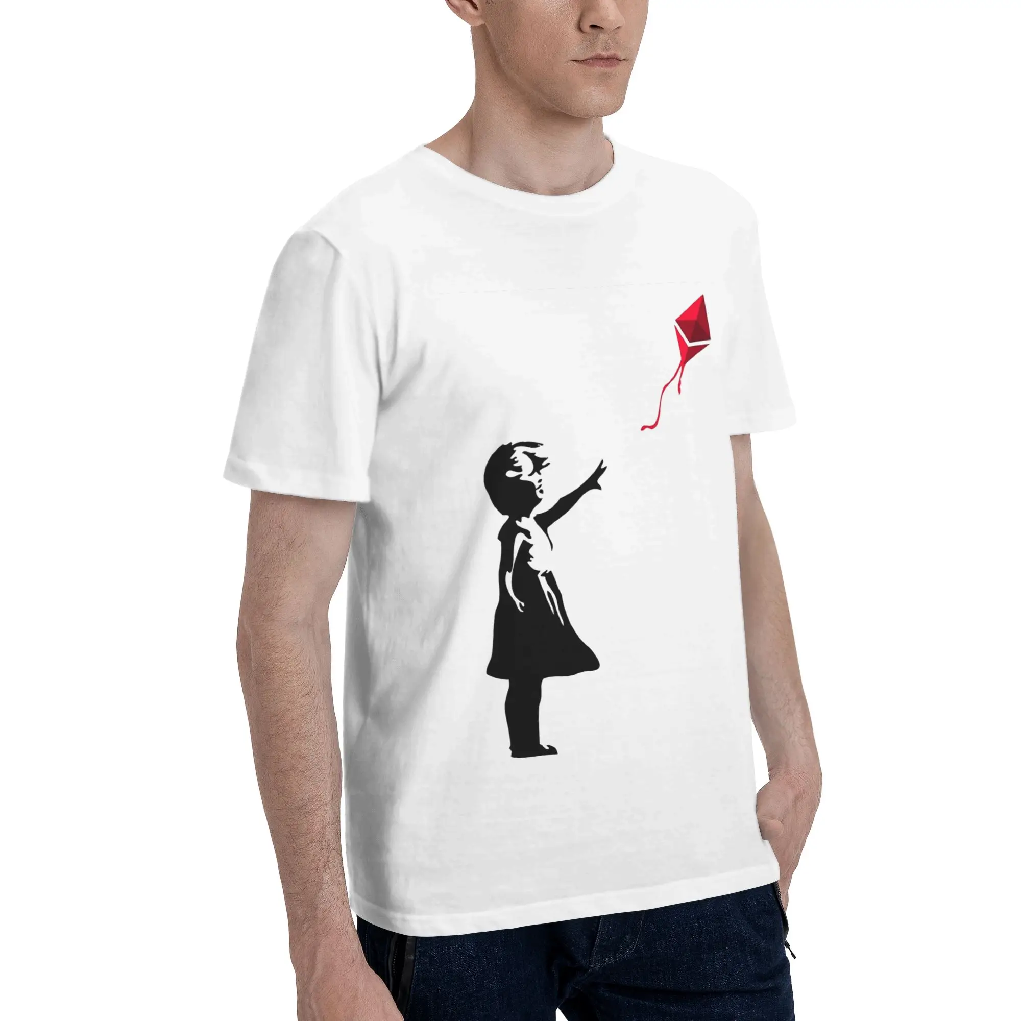 Ethereum x Banksy Balloon Girl Мужская футболка больших размеров Мужские хлопковые футболки с круглым вырезом Короткие летние мужские футболки
Ethereum x Banksy Balloon Girl Мужская футболка больших размеров Мужские хлопковые футболки с круглым вырезом Короткие летние мужские футболки