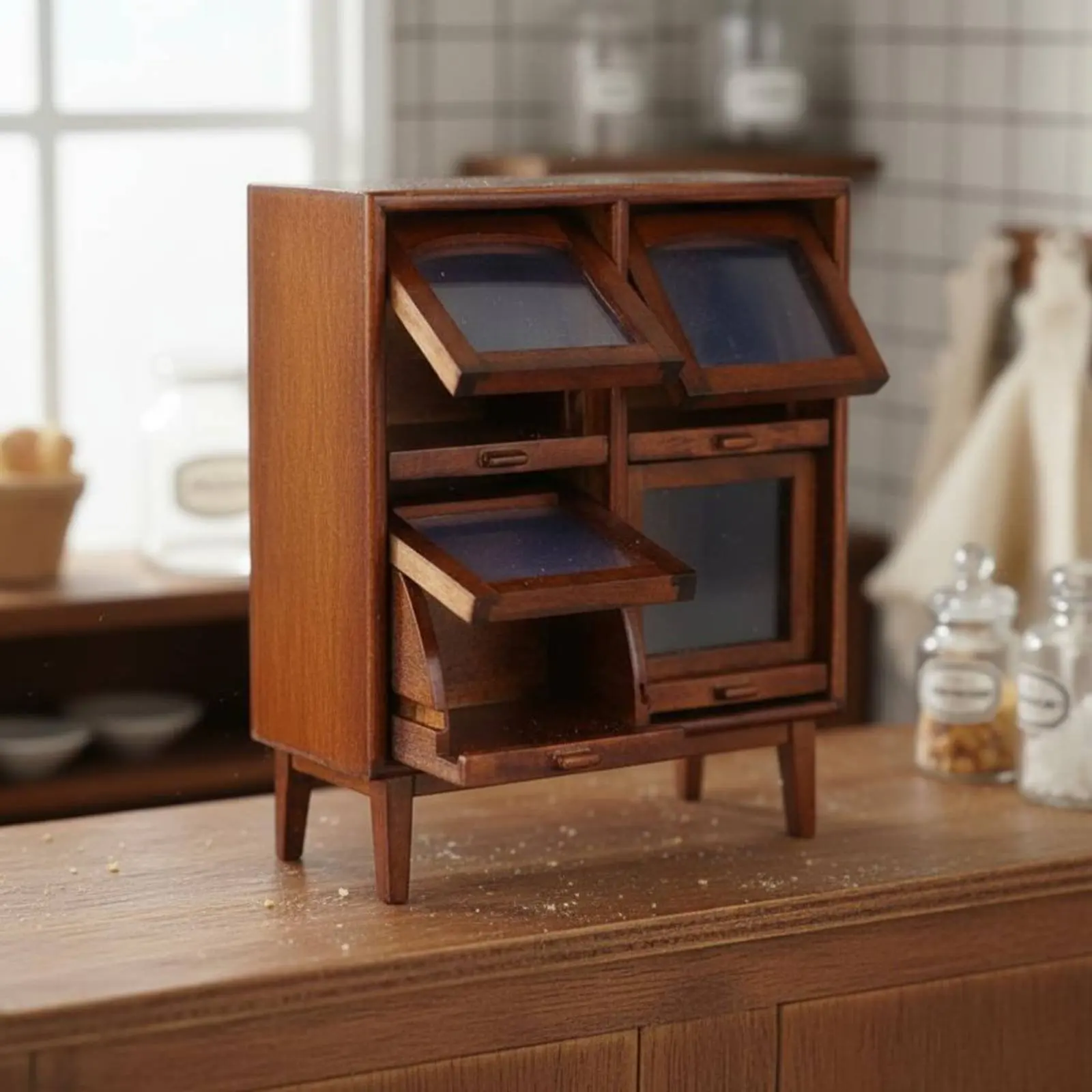 Wooden Dollhouse Storage Cabinet Realistic Design Dollhouse Display Cupboard Toy Accessory for Miniature Scene
Wooden Dollhouse Storage Cabinet Realistic Design Dollhouse Display Cupboard Toy Accessory for Miniature Scene