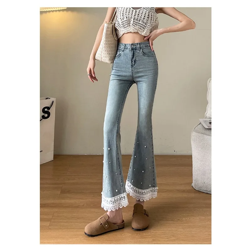 Washed Hot Diamond Bootcut Jeans Women's Flower Embroidery Lace Design Sense High-waisted Slim Pants Trend
Washed Hot Diamond Bootcut Jeans Women's Flower Embroidery Lace Design Sense High-waisted Slim Pants Trend