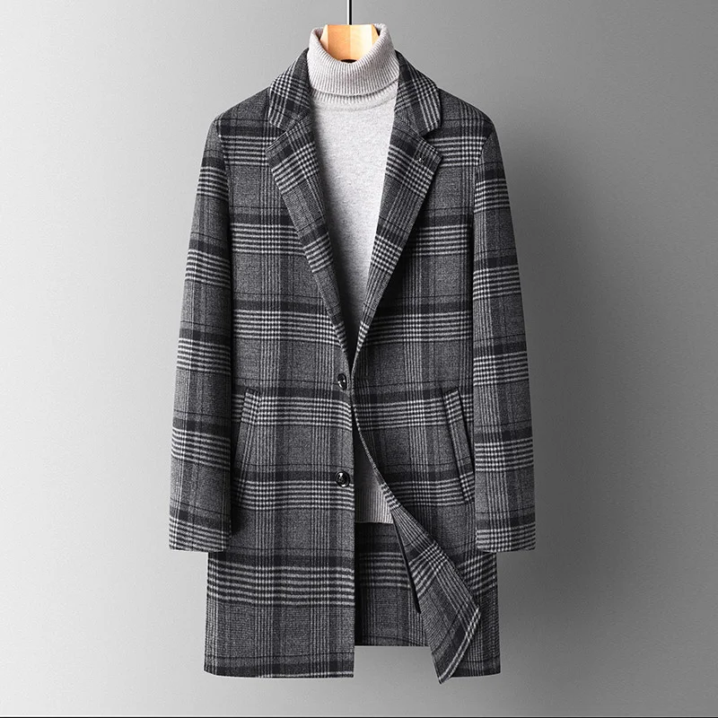 autumn Double-sided wool woolen coat men's long and winter new leisure slim thousand bird plaid suit jacket
autumn Double-sided wool woolen coat men's long and winter new leisure slim thousand bird plaid suit jacket
