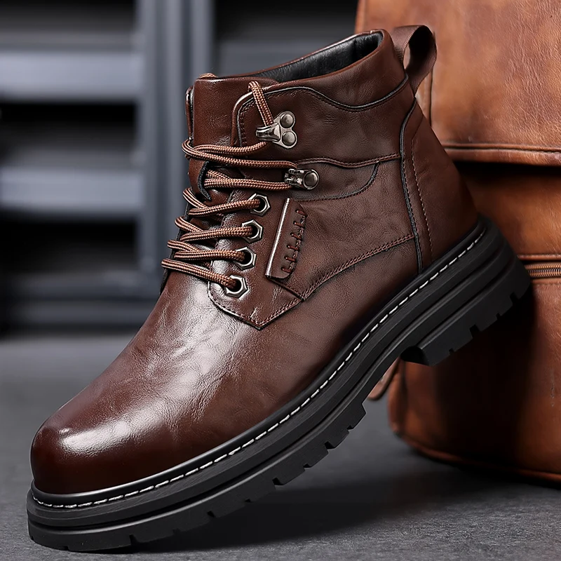 New Arrival Motorcycle Boots Leather Mens High Top Footwear Hot-selling Casual Mid-Calf Boots Male Leisure Walking Botas men
New Arrival Motorcycle Boots Leather Mens High Top Footwear Hot-selling Casual Mid-Calf Boots Male Leisure Walking Botas men