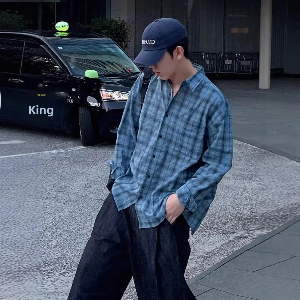 Simple Men's Clothing Casual Checkered Print Shirt Casual Polyester Long-sleeved Shirt With Button Lapel Men's Loose Shirt Tops 
Simple Men's Clothing Casual Checkered Print Shirt Casual Polyester Long-sleeved Shirt With Button Lapel Men's Loose Shirt Tops