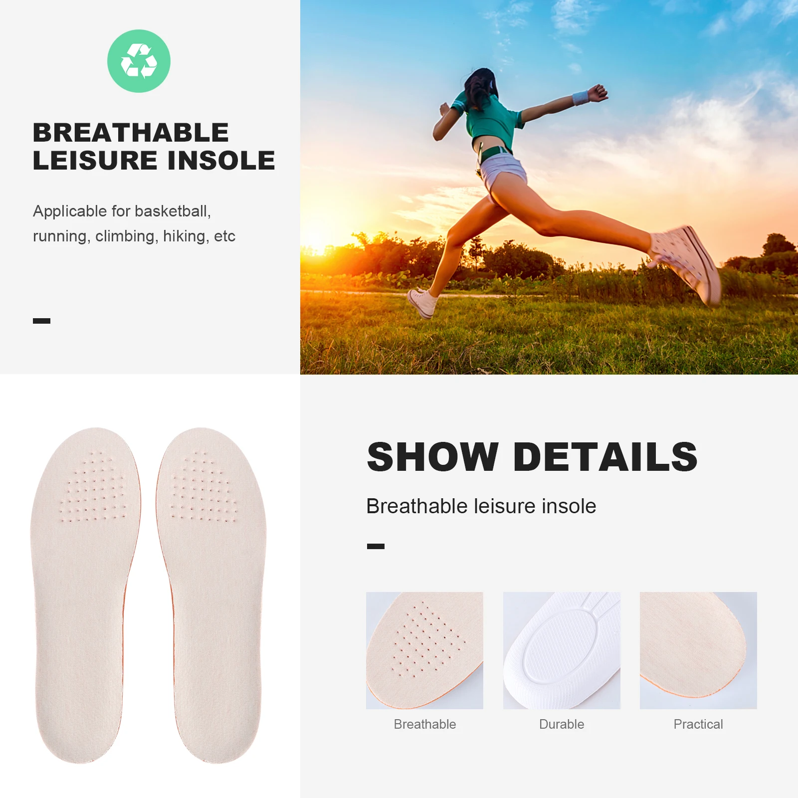 2.5Cm Heighten Insoles Breathable Sweat Absorption Shoe Pads Non Slip Sports Running Hiking Basketball Foot Care Tools Insert 
2.5Cm Heighten Insoles Breathable Sweat Absorption Shoe Pads Non Slip Sports Running Hiking Basketball Foot Care Tools Insert