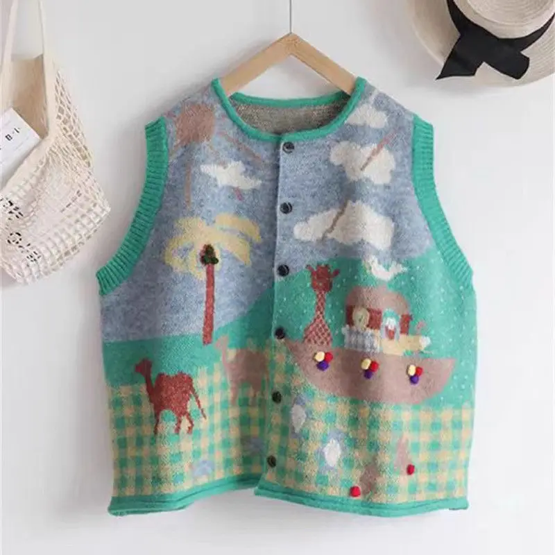 2025 Autumn Winter New Large Size Japanese Style Sweet Single Button Coconut Tree Loose Vest Women
2025 Autumn Winter New Large Size Japanese Style Sweet Single Button Coconut Tree Loose Vest Women