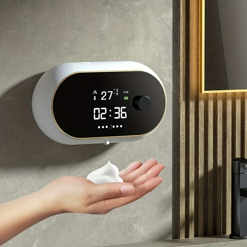Wall-mounted Automatic Soap Dispenser Large Capacity Touchless Rechargeable Sensor Soap Dispenser with LED Screen, Smart Ele
Wall-mounted Automatic Soap Dispenser Large Capacity Touchless Rechargeable Sensor Soap Dispenser with LED Screen, Smart Ele