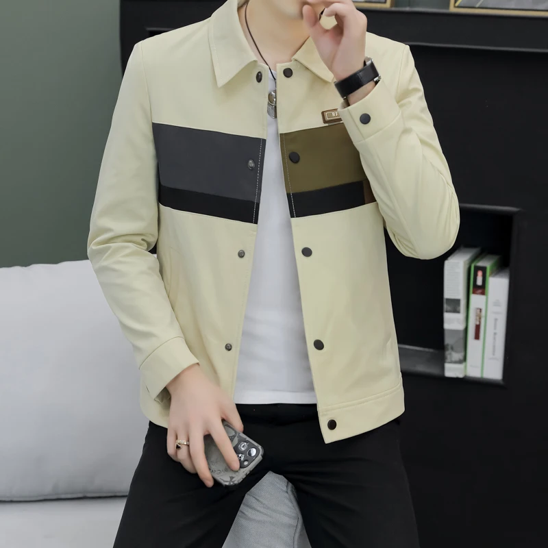 Casual Loose Men's Jaet Spring Autumn New Sle Turn-down Collar Haome Korean Version Faionable All-match Outerwear Top
Casual Loose Men's Jaet Spring Autumn New Sle Turn-down Collar Haome Korean Version Faionable All-match Outerwear Top